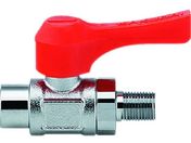カクダイ/ミニチュアボールバルブ 呼び径(A)Rc1/8 全長49.4 オレンジ/651-903-3