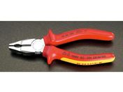 エスコ/電工ペンチ 絶縁グリップ付 メッキ 190mm/EA534KD-190