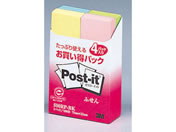 G)3M/ポストイット 再生紙 お買い得パック ふせん4個パック 10P