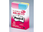 G)3M/ポストイット 再生紙 お買い得パック ふせん4個パック 10P