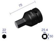 ナック/ヘキサゴンレンチソケット 差込角25.4×対辺22mm/822C