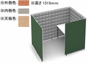 G)コクヨ/ソロチェアーブース フォーレ サイド開口 W1360 テラコッタ×オーク