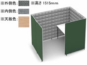 G)コクヨ/ソロチェアーブース フォーレ サイド開口 W1360 グレー×オーク