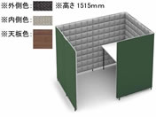 G)コクヨ/ソロチェアーブース フォーレ サイド開口 W1360グレージュ×ブラウン