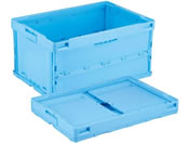 岐阜プラスチック工業/リス 薄型折りコン 蓋なし 40L ブルー