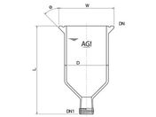 旭製作所/円錐形反応容器(45°)/3954-300-45C