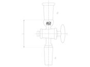 旭製作所/コック付連結管 ガラスコック/2520-1L