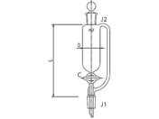 旭製作所/セミ・ミクロ 平衡形分液ロート ガラスコック 10mL/3740-10-1M