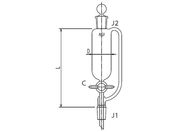 旭製作所/セミ・ミクロ 平衡形分液ロート PTFEコック 10mL/3742-10-1M