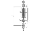 旭製作所/セミ・ミクロ 平衡形滴下ロート PTFEコック 10mL/3746-10-1M