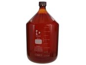 SCHOTT/DURAN/ねじ口びん(メジュームびん)茶褐色 赤キャップ付 10L/017210-100001