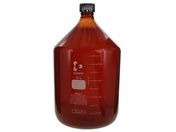 SCHOTT/DURAN/ねじ口びん(メジュームびん)茶褐色 黒キャップ付 10L/017210-100002