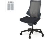 G)イトーキ/エフチェア メッシュ ハイバック 肘無 本体黒 グレーT1W9