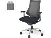 G)イトーキ/エフチェア メッシュ ハイバック T型肘アルミ脚本体黒ブラックZTT5