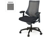 G)イトーキ/エフチェア メッシュ ハイバック 可動肘 本体黒 ブラックT1T5