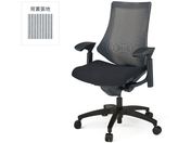 G)イトーキ/エフチェア メッシュ ハイバック 可動肘 本体黒 グレーT1W9