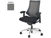 G)イトーキ/エフチェア メッシュ ハイバック可動肘アルミ脚本体黒ブラックZTT5