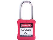 IFAM/ロックアウト用南京錠 スチール製シャックル 赤 0 44700