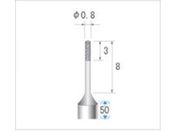 ナカニシ/SP電着小径ダイヤモンドバー 円筒型 φ0.8×3×軸φ3 #600 11816
