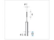 ナカニシ/電着CBNバー 円筒型 φ1×6×軸φ3 #220 12171