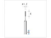 ナカニシ/電着CBNバー 円筒型 φ1.2×6×軸φ3 #220 12172