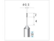 ナカニシ/超硬軸電着CBNバー 円筒型 φ0.5×2×軸φ3 #320 12253