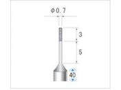 ナカニシ/超硬軸電着CBNバー 円筒型 φ0.7×3×軸φ3 #270 12255