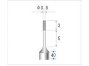 ナカニシ/超硬軸電着CBNバー 円筒型 φ0.8×3×軸φ3 #230 12256