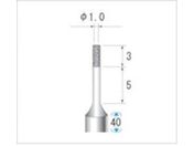 ナカニシ/超硬軸電着CBNバー 円筒型 φ1×3×軸φ3 #230 12258