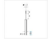 ナカニシ/超硬軸電着CBNバー 円筒型 φ1.2×4×軸φ3 #200 12259
