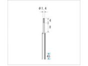 ナカニシ/超硬軸電着CBNバー 円筒型 φ1.4×4×軸φ3 #140 12260