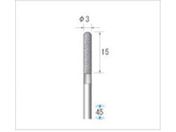 ナカニシ/電着ダイヤモンドバー 円筒先丸型 φ3×15×軸φ3 #120 12334