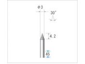 ナカニシ/電着ダイヤモンドバー テーパー型 φ3×4.7×軸φ3 #140 30° 12402