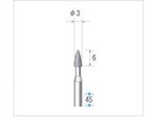 ナカニシ/電着ダイヤモンドバー 砲弾型 φ3×6×軸φ3 #120 12456
