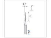 ナカニシ/クラフトダイヤモンドバー 3本入 テーパー型 φ2×12×軸φ3 #120 7° 12827