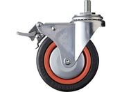 ハンマー/ねじ込み旋回式ゴム車輪 ナイロンホイール・ボールベアリング M12 100mm トータルロック 4150MA-RB100