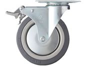 ハンマー/プレート式キャスター プレート式キャスター 自在 ストッパー付・トータルロック 車輪径125mm ウレタン車輪 Mシリーズ 415M-KUB125