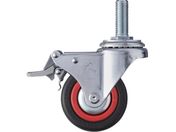 ハンマー/ねじ込み旋回式ゴム車輪 ナイロンホイール・ボールベアリング 75mm M16 トータルロック 4151MA-RB75