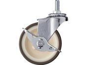 ハンマー/ねじ込み旋回式ウレタン車輪 ナイロンホイール 75mm W3/8 ストッパー付 415A-2UR75