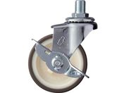 ハンマー/ねじ込み旋回式ウレタン車輪 ナイロンホイール 65mm M12 ストッパー付 415A-3UR65