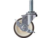 ハンマー/ねじ込み旋回式ウレタン車輪 ナイロンホイール 65mm ストッパー付 415EA-UR65