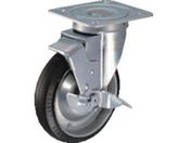 ハンマー/旋回式ゴム車輪 ローラーベアリング 180mm ストッパー付 419S-RB180