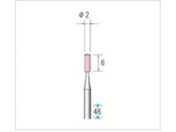 ナカニシ/軸付砥石 10本入 円筒型 φ2×6×軸φ2.34 WA #80 42012