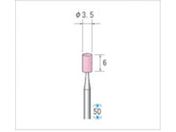 ナカニシ/軸付砥石 10本入 円筒型 φ3.5×6×軸φ2.34 WA #80 42013