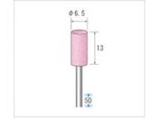ナカニシ/軸付砥石 10本入 円筒型 φ6.5×13×軸φ2.34 WA #80 42015