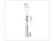 ナカニシ/軸付砥石 10本入 円筒型 φ2×6×軸φ2.34 GC #100 42102