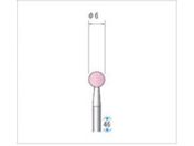 ナカニシ/軸付砥石 10本入 球型 φ6×軸φ3 WA #100 42453