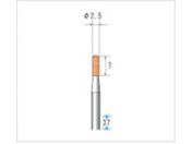 ナカニシ/軸付砥石 10本入 円筒型 φ2.5×7×軸φ3 WA #100 42602