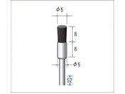 ナカニシ/毛ブラシ ハード 馬毛 10本入 エンド型 φ5×8×軸φ2.34 50322