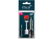 ピカマーカー/建築用シャープペンシル Fine Dry 用丸芯0.9mm 12本入り 赤 ブリスターパック 7031SB